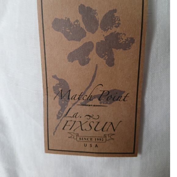 Match Point USA Linen tunic top dress half sleeve Medium White never worn - Picture 4 of 13